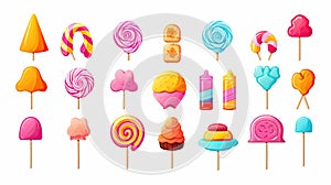 Candy icon set. Cartoon set of candy icons for your web design isolated on white background