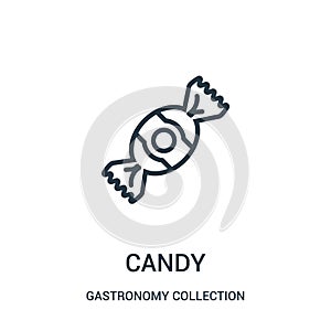 candy icon vector from gastronomy collection collection. Thin line candy outline icon vector illustration