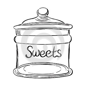 Candy jar illustration.