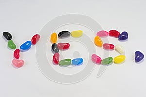 Candy Jellybean sign YES
