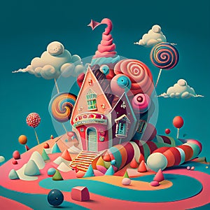 Candy land, fantasy, landscape