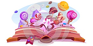 Candy land with sweets kid fairy tale story book