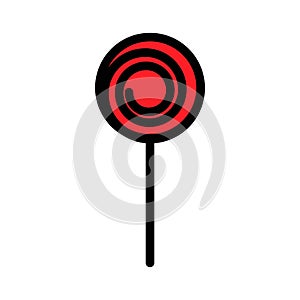 Candy line icon isolated on white background. Black flat thin icon on modern outline style. Linear symbol and editable stroke.