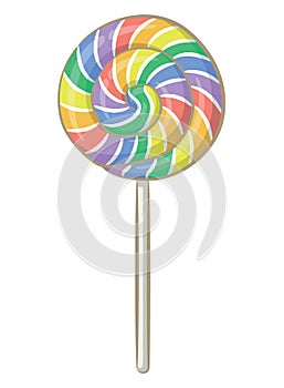 Candy Lollipop Stick Rainbow Sweets Cartoon