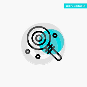 Candy, Lollypop, Lolly, Sweet turquoise highlight circle point Vector icon