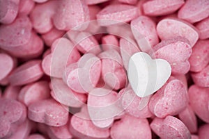 Candy, love hart colorful closeup with background