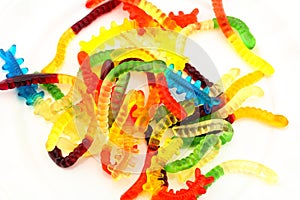 Candy marmalade gummy worms photo