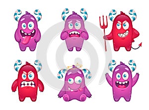 Candy Monsters Emoticons Set