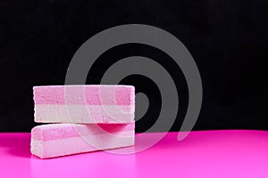 Candy on pink background acid