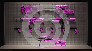 Candy Pink Firearms Display