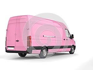 Candy pink modern delivery van - back view