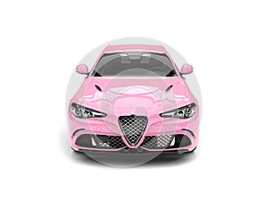 Candy pink modern urban sports car - front view