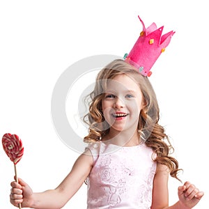 Candy princess girl with lollipop