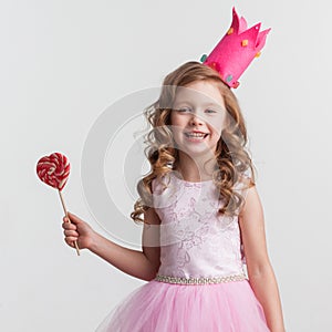 Candy princess girl with lollipop