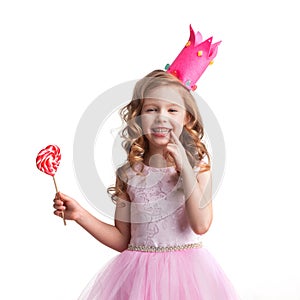 Candy princess girl with lollipop