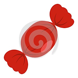 Candy in red wrap icon isolated