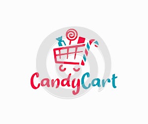 Candy shop logo design. Confectionery store vector design