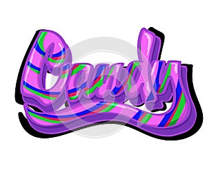 Candy simple word hand lettering typhograph