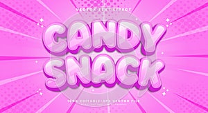 Candy Snack 3d editable text effect Template