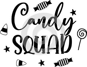 Candy squad, spooky season, wicked, halloween holiday, spooky cute vector illustration file