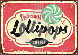 Candy store retro sign design