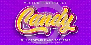 Candy sugar text effect  editable sweet and food text style