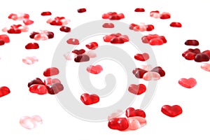 Candy sweet hearts as valentine background