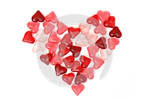 Candy sweet hearts as valentine background