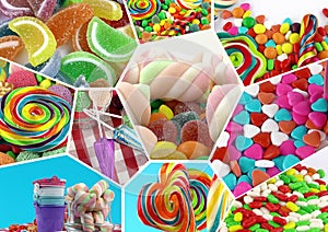 Candy Sweet Lolly Sugary Collage