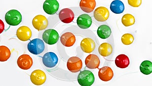 Candy sweets background of assorted colorful chocolate candies. Stock clip. Close up of colorful delicious sweets