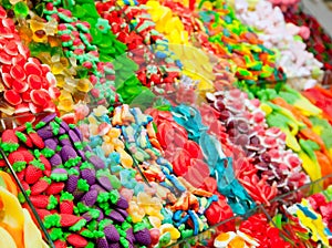 Candy sweets jelly in colorful display