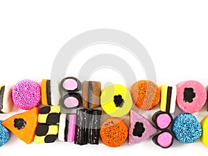 Candy sweets with liquorice photo