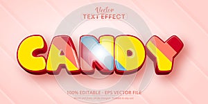 Candy text, cartoon style editable text effect