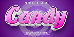 Candy text, 3d editable text effect