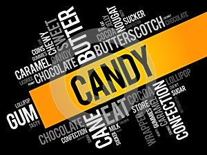 Candy word cloud collage