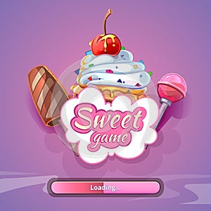Candy world game vector background