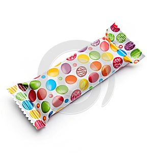 Candy wrapper mockup isolated on white background