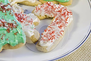 Candycane iced sugar cookie