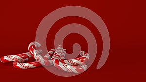 Candycanes with red background