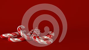 Candycanes with red background