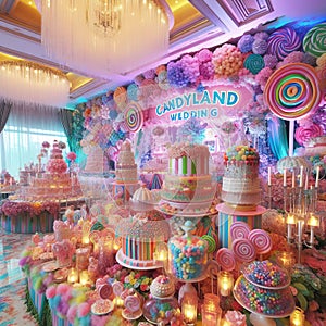 44 Candyland wedding_ The venue is transformed into a sugar par photo