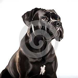 Cane Corso breed dog isolated on a clean white background