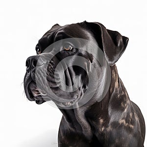 Cane Corso breed dog isolated on a clean white background