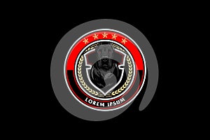 Cane corso dog animal vector logo design template