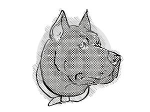 Cane Corso Dog Breed Cartoon Retro Drawing