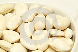 Canellini beans in white bowl