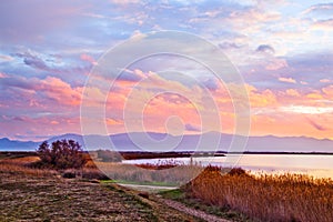 Canet Saint Nazaire lake near Canet plage, Perpignan, France