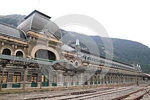 Canfranc train station old monument Spain