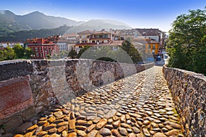 Cangas de Onis roman bridge in Asturias Spain