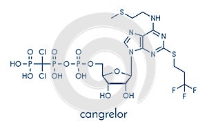 Cangrelor antiplatelet drug molecule. Skeletal formula.